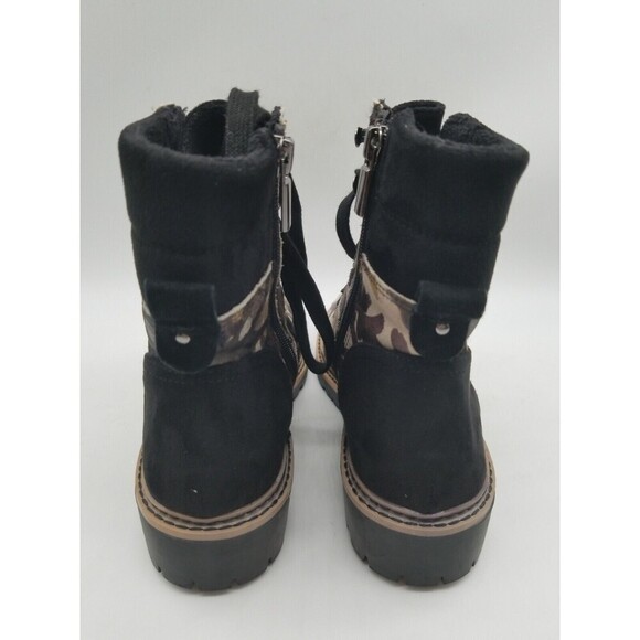 Me Too Womens Cliff Camo Leather Fur Lace Up Combat Boots Size 6 M - Picture 4 of 7